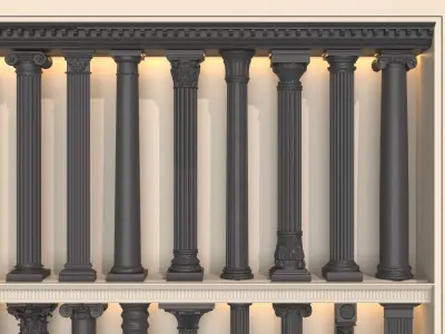 Classical Columns pillar decorate 3D model