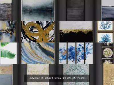 Collection of Picture Frames - 20 sets 3D Model Pack 14