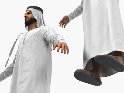  Arabian Man in Kandura A Pose White 