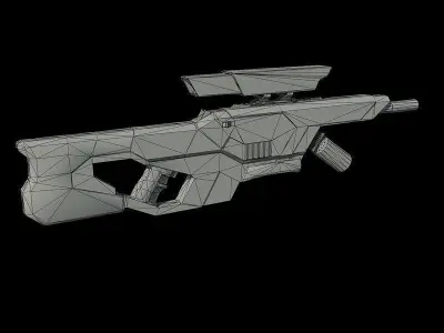 Sci Fi Rifle Low-poly 3D model order