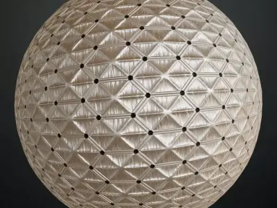 Beige Diamond Quilted Fabric Texture PBR Seamless Texture