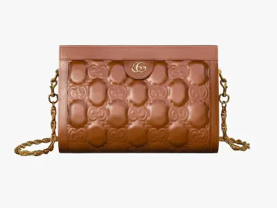 GG matelasse leather shoulder bag Light brown 3D model