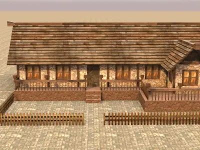 Medieval house sixteen 12 Low-poly 3D model