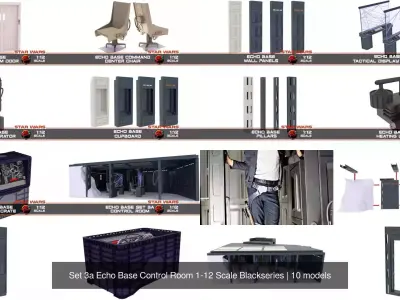 Set 3a Echo Base Control Room 1-12 Scale Blackseries 3D Model Pack
