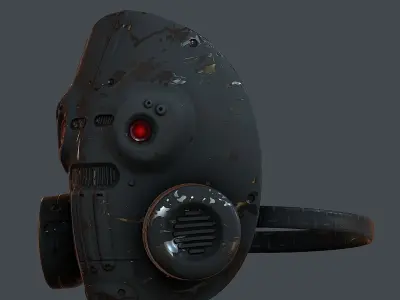 Gas mask helmet 3d model scifi Low-poly 3D model Low-poly 3D model
