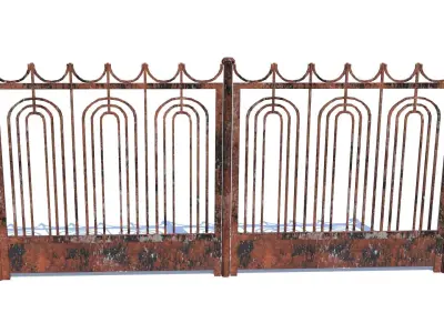 Old Rusty Fence Low-poly 3D model buy