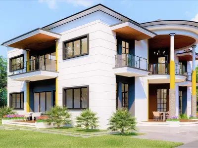 DUPLEX house design in philippines 3D model