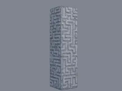 Old temple pillar 3D model