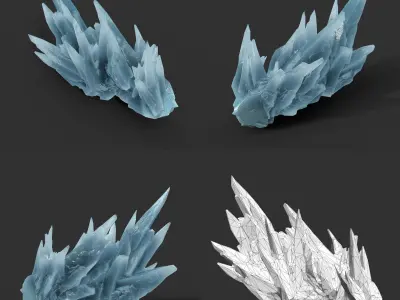 Scifi Spiky Ice 220626 - Ultra HD 16K Textures Low-poly 3D model