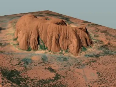 Uluru Ayers Rock 3D model Low-poly 3D model