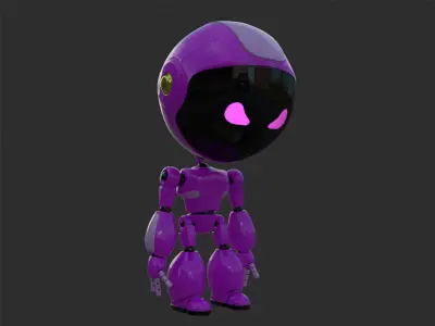 Robot rigged with 3Ds max Biped Low-poly 3D model