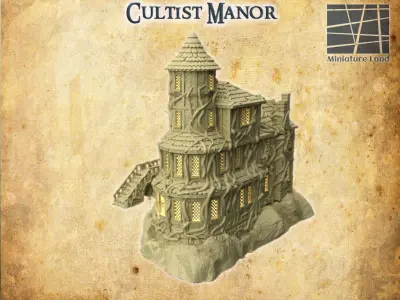 Cultist Manor Tabletop Terrain 28 mm 3D print model