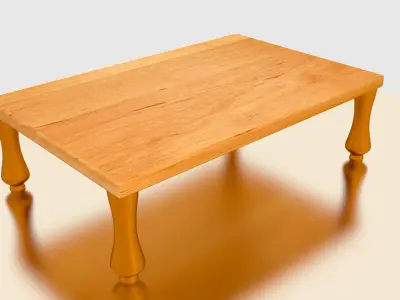 Beautiful Game-Ready Wooden Table Low-poly 3D model