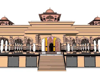 Architecture-Religion-God-Culture-Temple-0265 indian temple 3D model