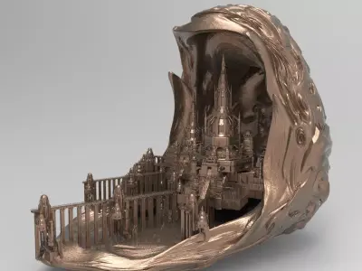 Easter Sculpted Camelot city  3D model