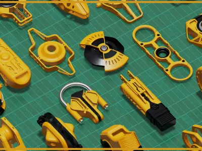 Sci-Fi Hard Surface KITBASH 50 DETAILS 3D model purchase