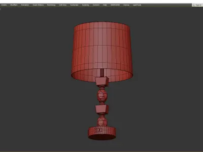 Antique Brass Gold Touch Control Nightstand  Lamp Low-poly 3D model