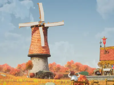 Stylized Fantasy Village - Emerald Haven Low-poly 3D model
