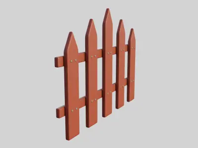 Cartoon Fence 4 3D model