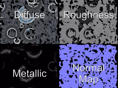 Futuristic OffRoad Vehicle Wheel Model Pack Low-poly 3D model