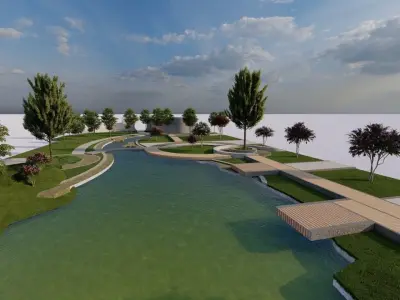 park-public park-Private Park Landscape 3D model