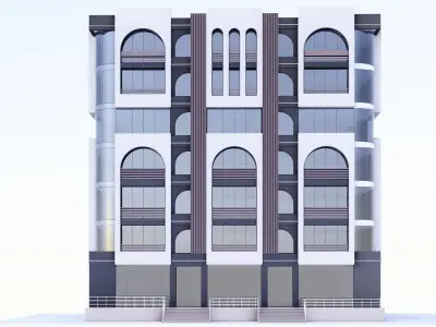 hotel building Low-poly 3D model