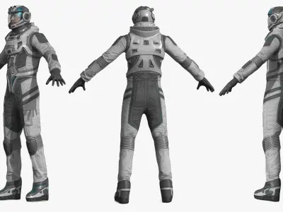  Futuristic Astronaut with Transparent Visor 