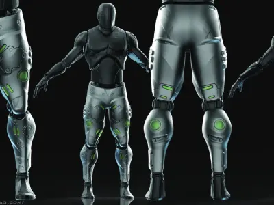 IMM 20 Scifi Legs KitBash with Uvs - Plus LP HP 3D model