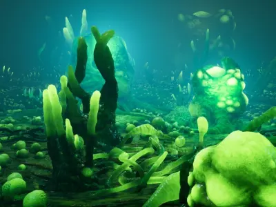 Alien Biomass Virus Infection Planet UE4 Low-poly 3D model