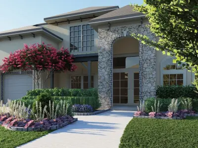 3D Exterior Scene 3D model design garden and landscape  3D model 5