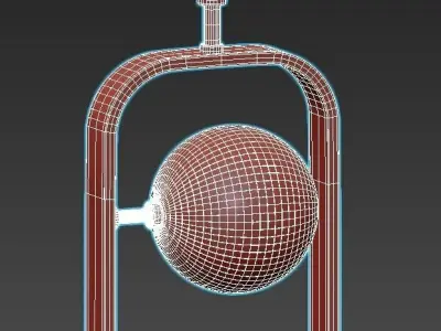 parker three brass pendant lights hanging 3D model