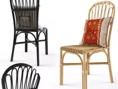 Cuprina Rattan Dining Chair Light Brown 3D model