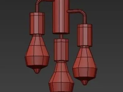 black funk chandelier 3D model