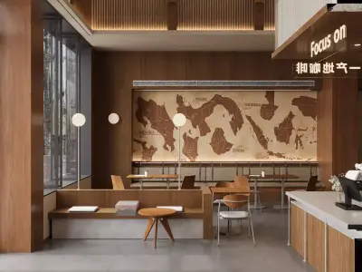 coffee shop 3D model 7