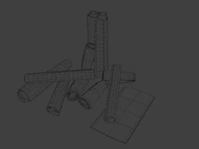 PBR Traditional Woven Floor Mat Game Ready Pack Gundri Low-poly 3D model