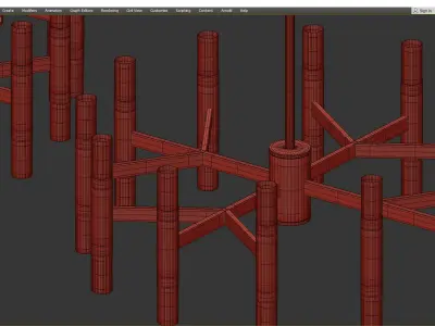 DRAVEN CHANDELIER Low-poly 3D model