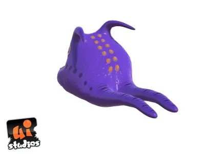 Alien Slug Low-poly 3D model