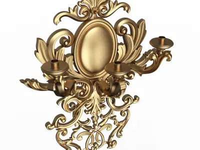 Classic Wall Chandelier 04 Low-poly 3D model