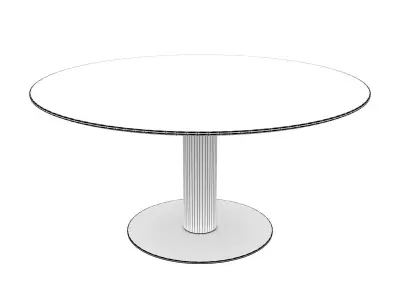 20 round marble table with base 3D model