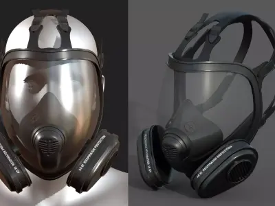 Gas mask scifi protection futuristic fantasy  Low-poly 3D model