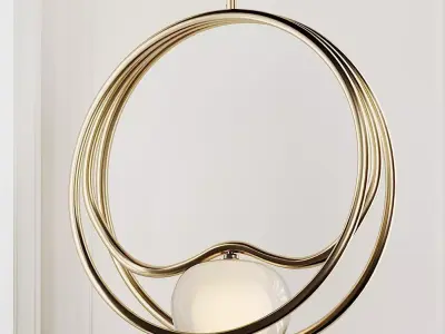 Pair of Brass Pulsar Singolo Chandelier from Cristina Celestino 3D model