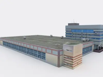 Administrative building Low-poly 3D model