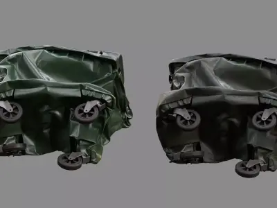 Crushed Trash Container 07 3D model