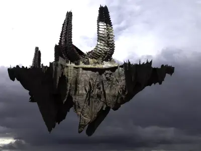 Floating Drake Bone monolith 3D model