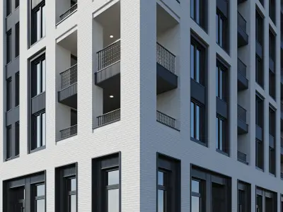 Modern residential building 14 3D model