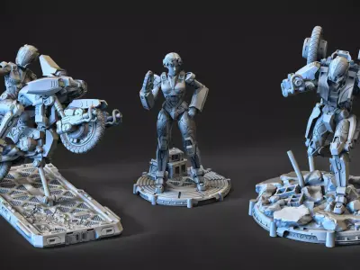 Scifi Ride Bike Mech 32mm 3D print model