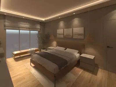 Modern Bedroom Interior 3dmax  Free low-poly 3D model