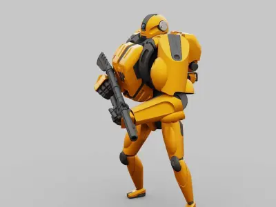 BATTLE DROID QORA RIGGED 3D model
