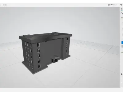 0001 apartmen building Low-poly 3D model