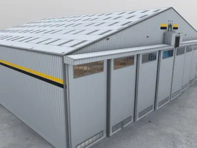 EGCC Hangar 3 Low-poly 3D model